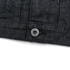 VINTAGE レプリカ 1st タイプ 大戦モデル デニムジャケット Gジャン XL ブラック 13.5OZ セルヴィッチ 赤耳 シンチバック プリーツ 月桂樹ボタン 復刻 未使用品