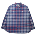 日本然リトテ-古着オンライン-L.L.Bean チェックシャツ XXL ネイビー コットン ビッグサイズ 285277-L.L.Bean Checked Shirt XXL Navy Cotton Big Size 285277