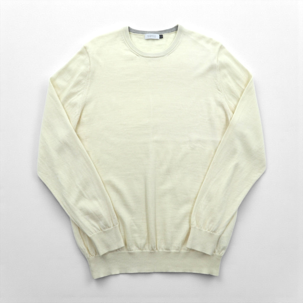 BARNEYS NEW YORK Made in Japan Knit Sweater L White Wool 23538519