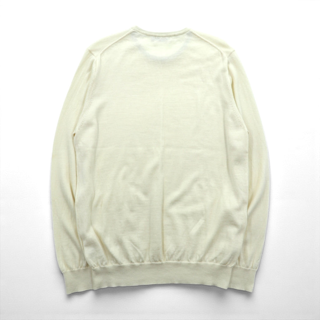 BARNEYS NEW YORK Made in Japan Knit Sweater L White Wool 23538519