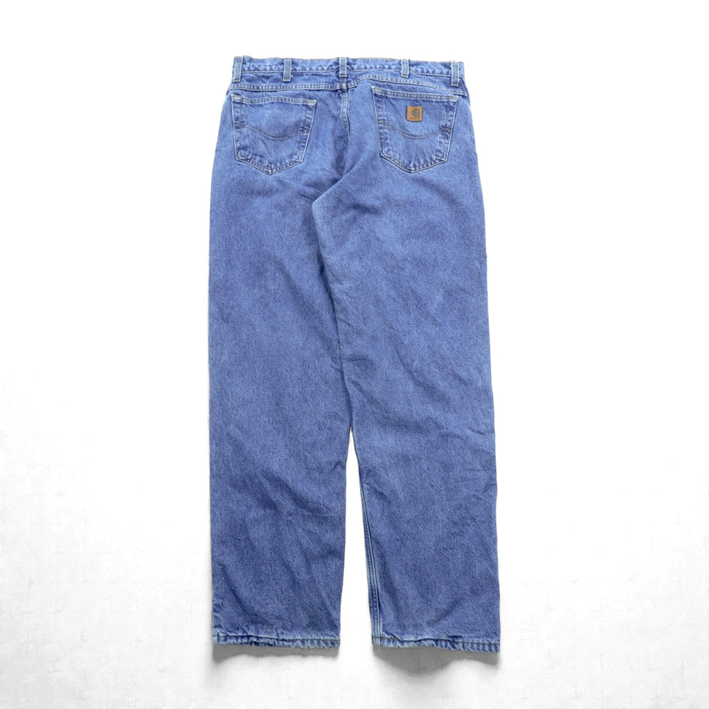 Carhartt Made in USA Flannel Lined Denim Pants, Jeans, XL, Indigo Lining, Check, Big Size B21DST