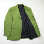 80s Italy Vintage Blazer Dino Divinch 千鳥格子 ブレザー 4B テーラードジャケット XL イエロー ハウンドトゥース チェック