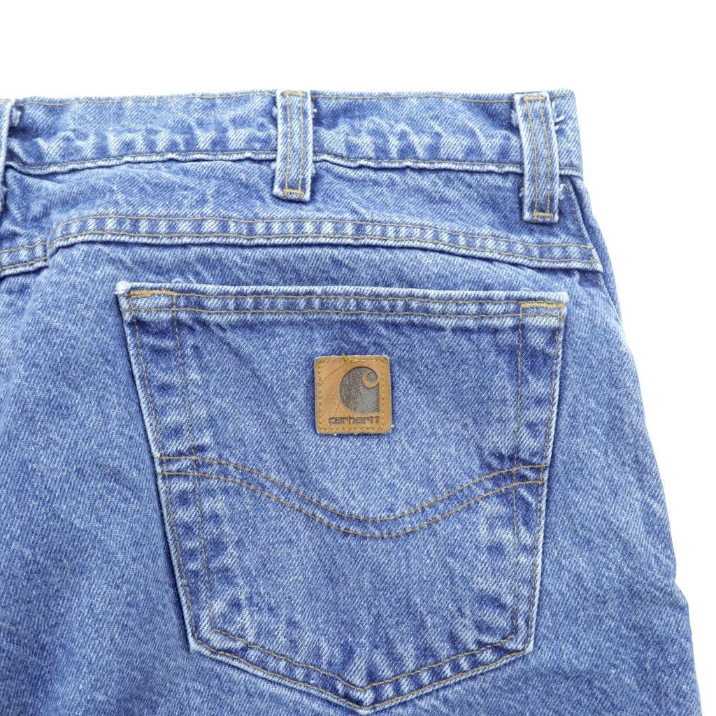 Carhartt Made in USA Flannel Lined Denim Pants, Jeans, XL, Indigo Lining, Check, Big Size B21DST
