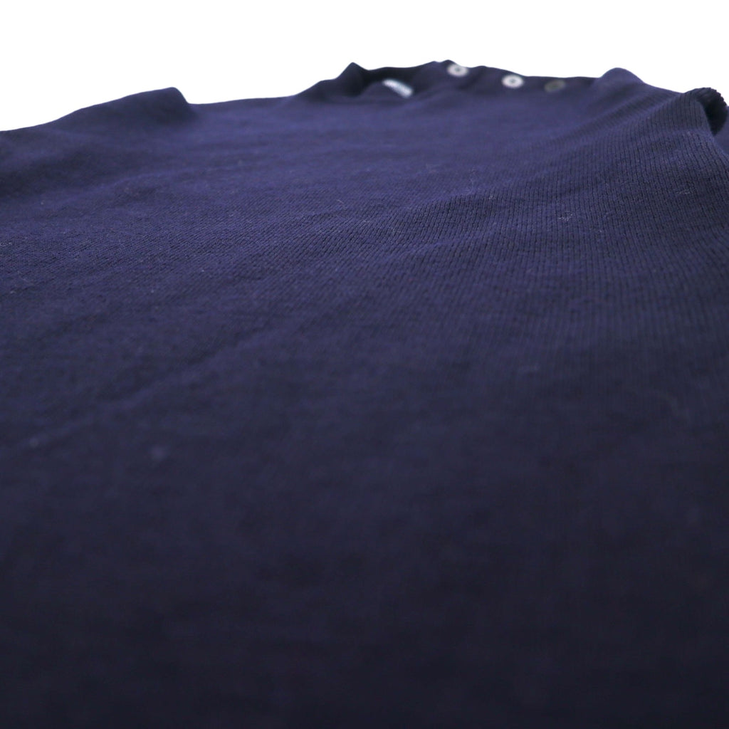 SAINT JAMES French-made high-gauge knit marine sweater, L, navy, wool, sheep's wool, shoulder buttons