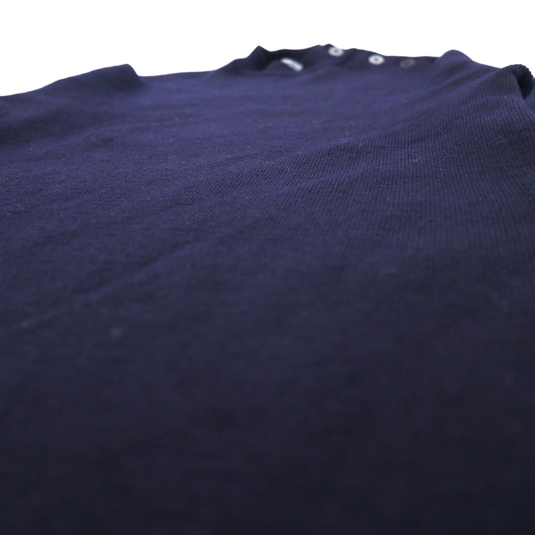 SAINT JAMES French-made high-gauge knit marine sweater, L, navy, wool, sheep's wool, shoulder buttons