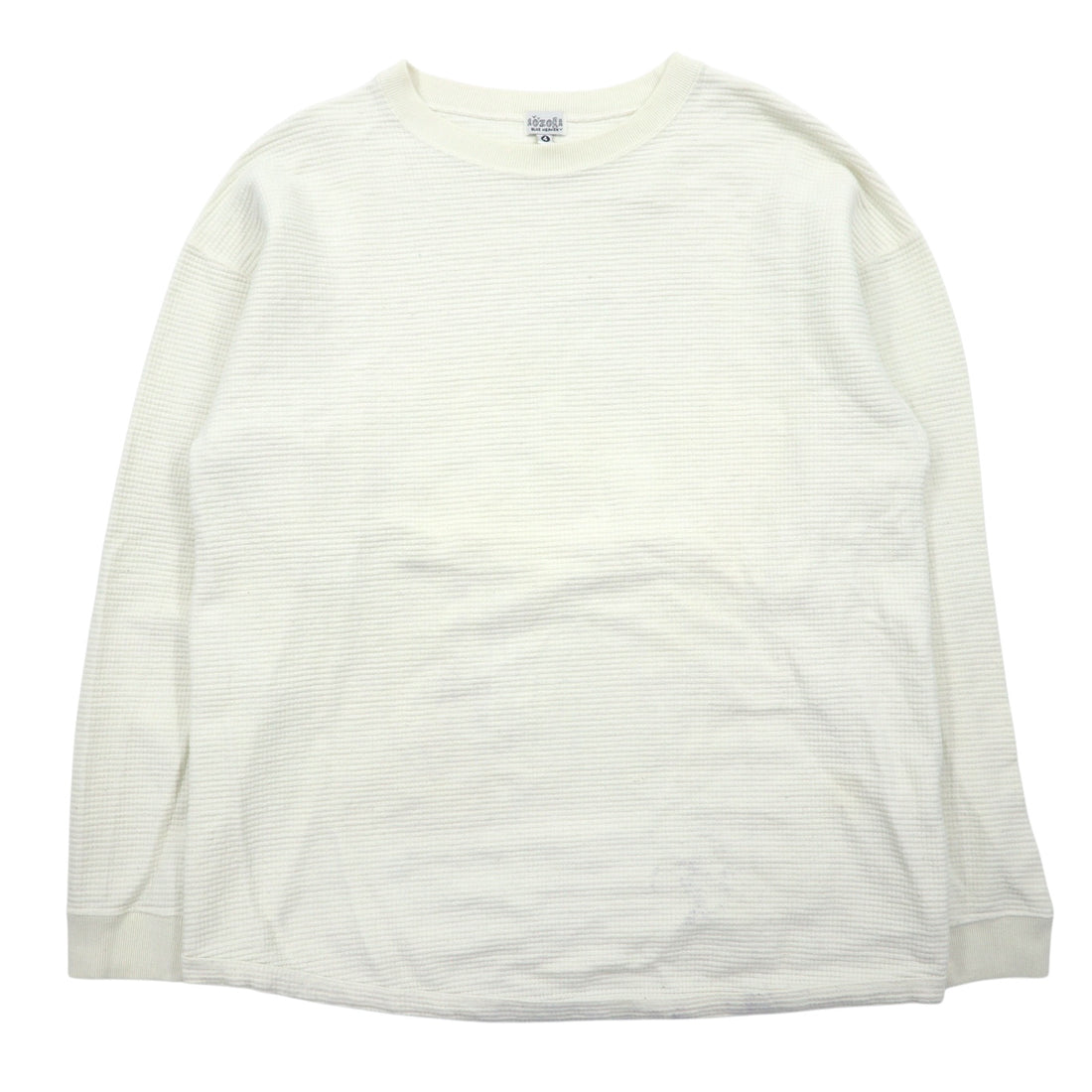 日本然リトテ-古着オンライン-AOZORA BLUE HEAVEN サーマル ロングスリーブ Tシャツ 4 ホワイト コットン go slow caravan取扱い 日本製-AOZORA BLUE HEAVEN Thermal Long Sleeve T-Shirt 4 White Cotton go slow caravan available Japan Made