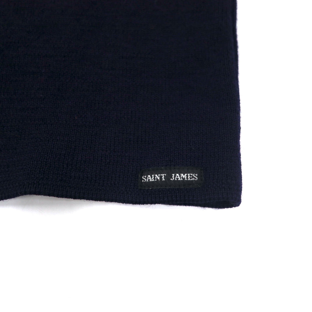 SAINT JAMES French-made high-gauge knit marine sweater, L, navy, wool, sheep's wool, shoulder buttons