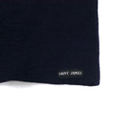 SAINT JAMES French-made high-gauge knit marine sweater, L, navy, wool, sheep's wool, shoulder buttons