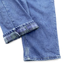 Carhartt Made in USA Flannel Lined Denim Pants, Jeans, XL, Indigo Lining, Check, Big Size B21DST