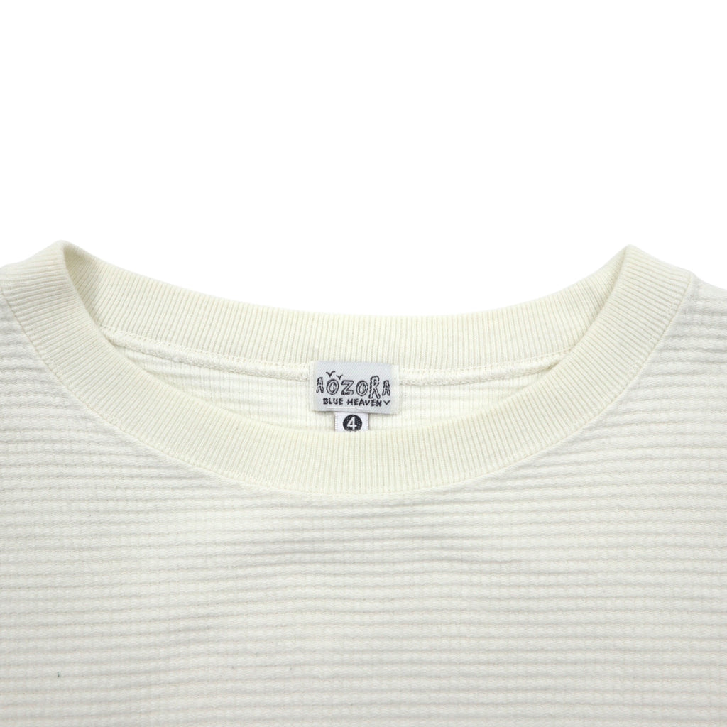 AOZORA BLUE HEAVEN Thermal Long Sleeve T-Shirt 4 White Cotton go slow caravan Made in Japan