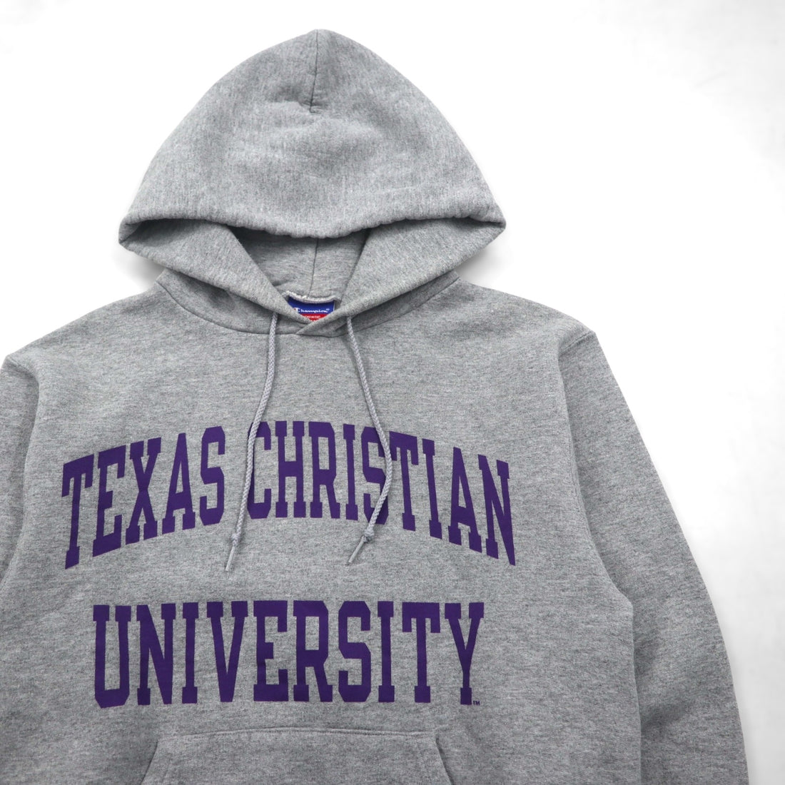 Champion 00年代 カレッジプリント プルオーバーパーカー S グレー TEXAS CHRISTIAN UNIVERSITY