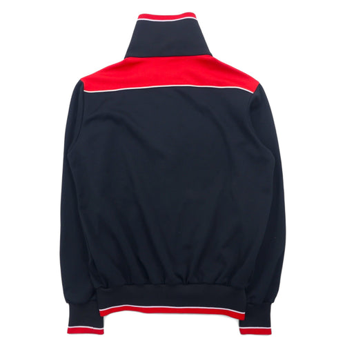 adidas Made in West Germany 70s Track Jacket Jersey L Red Black Polyester Trefoil Logo Made by Descente