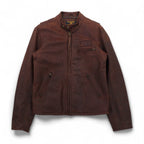 POLO JEANS COMPANY RALPH LAUREN 90s Vintage Single Riders Leather Jacket L Brown Quilted Liner