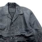 U.S. AIR FORCE COMMANDING OFFICER レザー カーコート ジャケット XL ブラック