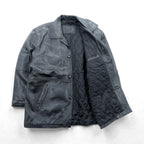 U.S. AIR FORCE COMMANDING OFFICER レザー カーコート ジャケット XL ブラック