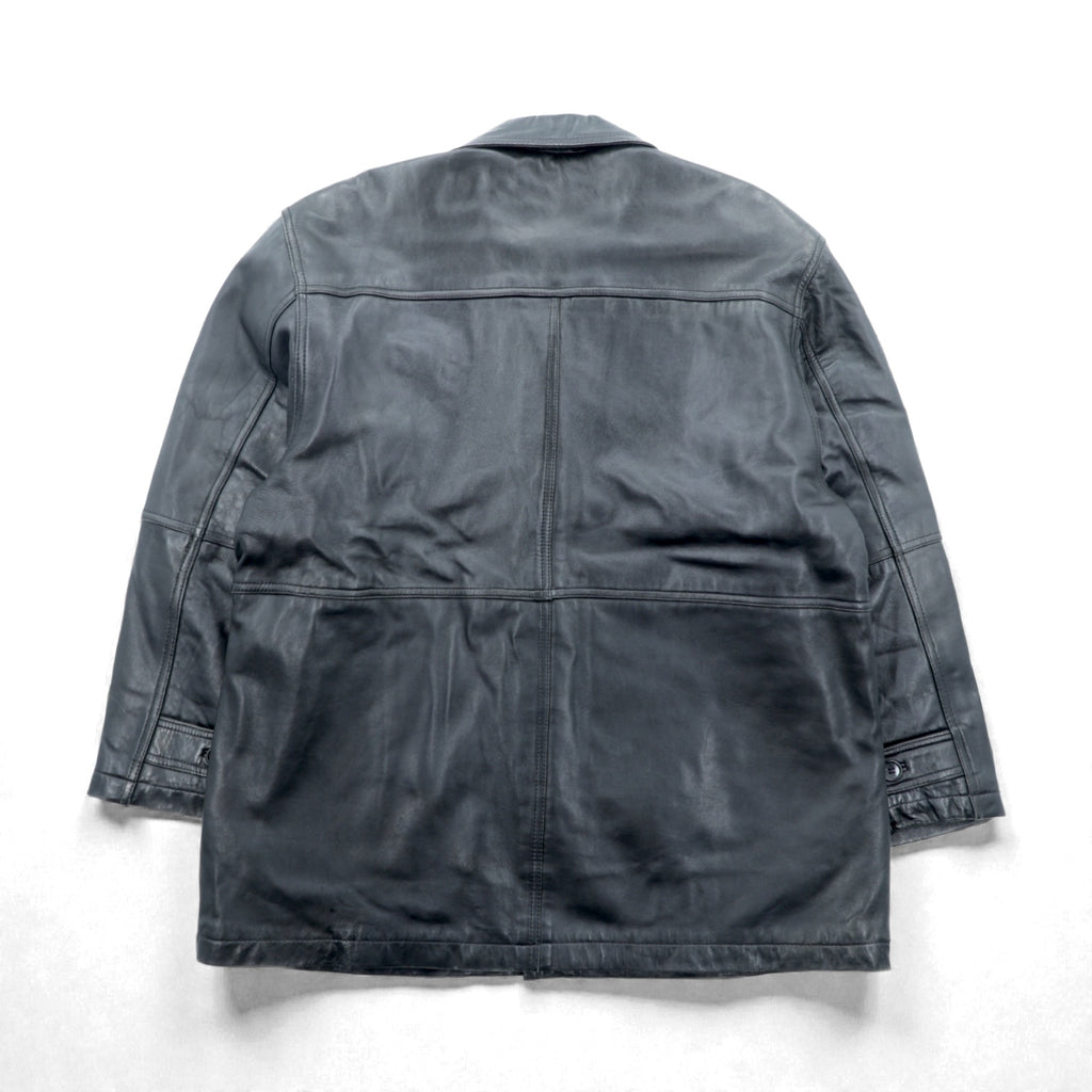 U.S. AIR FORCE COMMANDING OFFICER レザー カーコート ジャケット XL ブラック