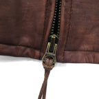 POLO JEANS COMPANY RALPH LAUREN 90s Vintage Single Riders Leather Jacket L Brown Quilted Liner