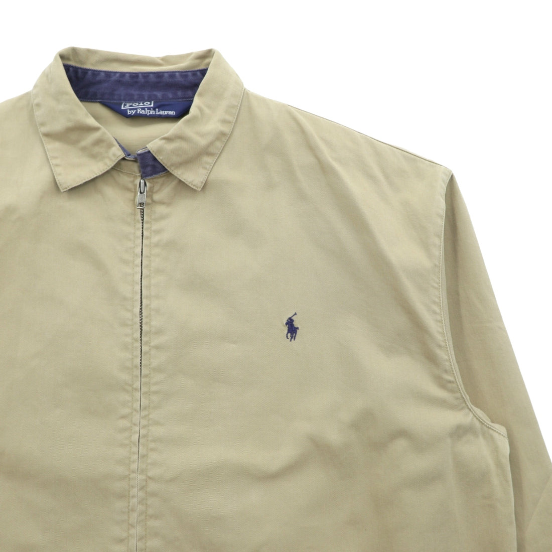 Polo Ralph Lauren 90s Swing Top Harrington Jacket L Beige Small Pony Embroidery Chin Strap