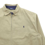 Polo Ralph Lauren 90s Swing Top Harrington Jacket L Beige Small Pony Embroidery Chin Strap