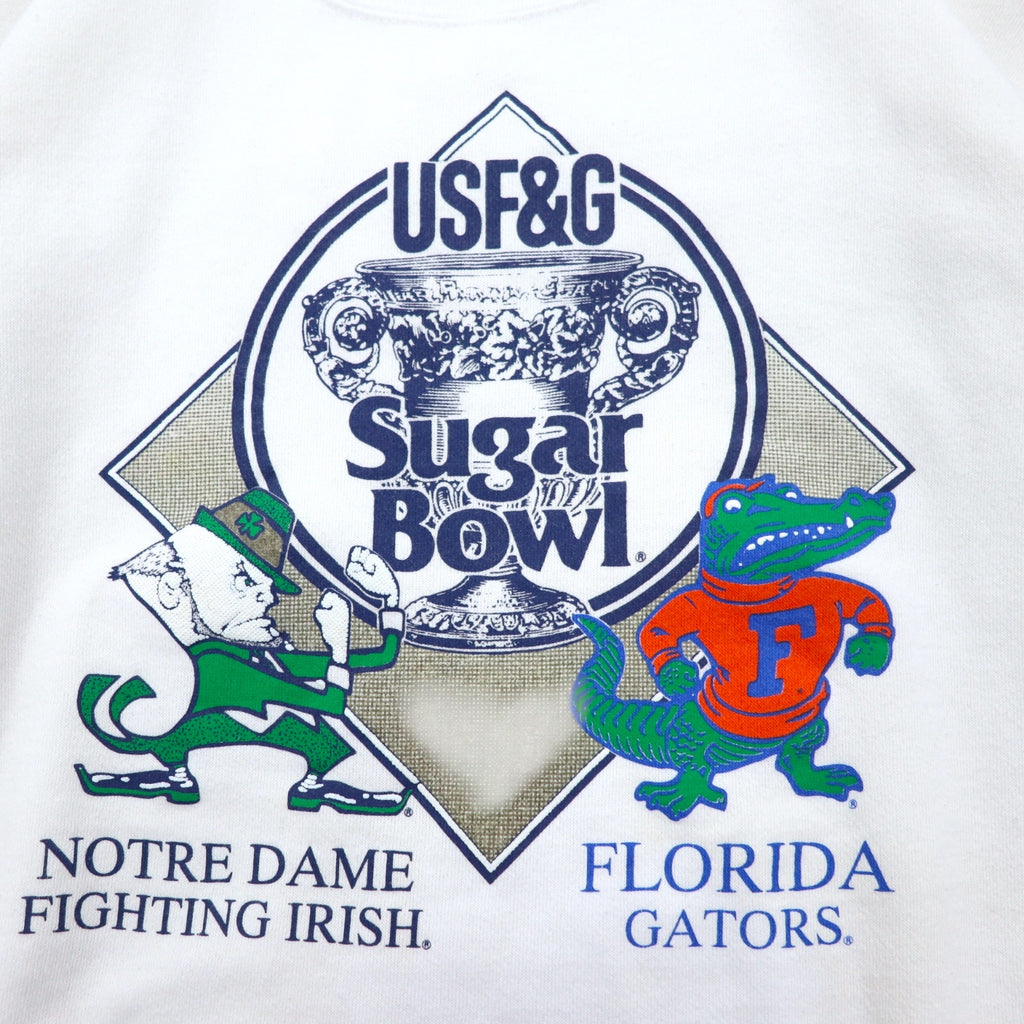 Made in USA 90s Tultex Printed Sweatshirt 2XL White Cotton USF&amp;F Sugar Bowl