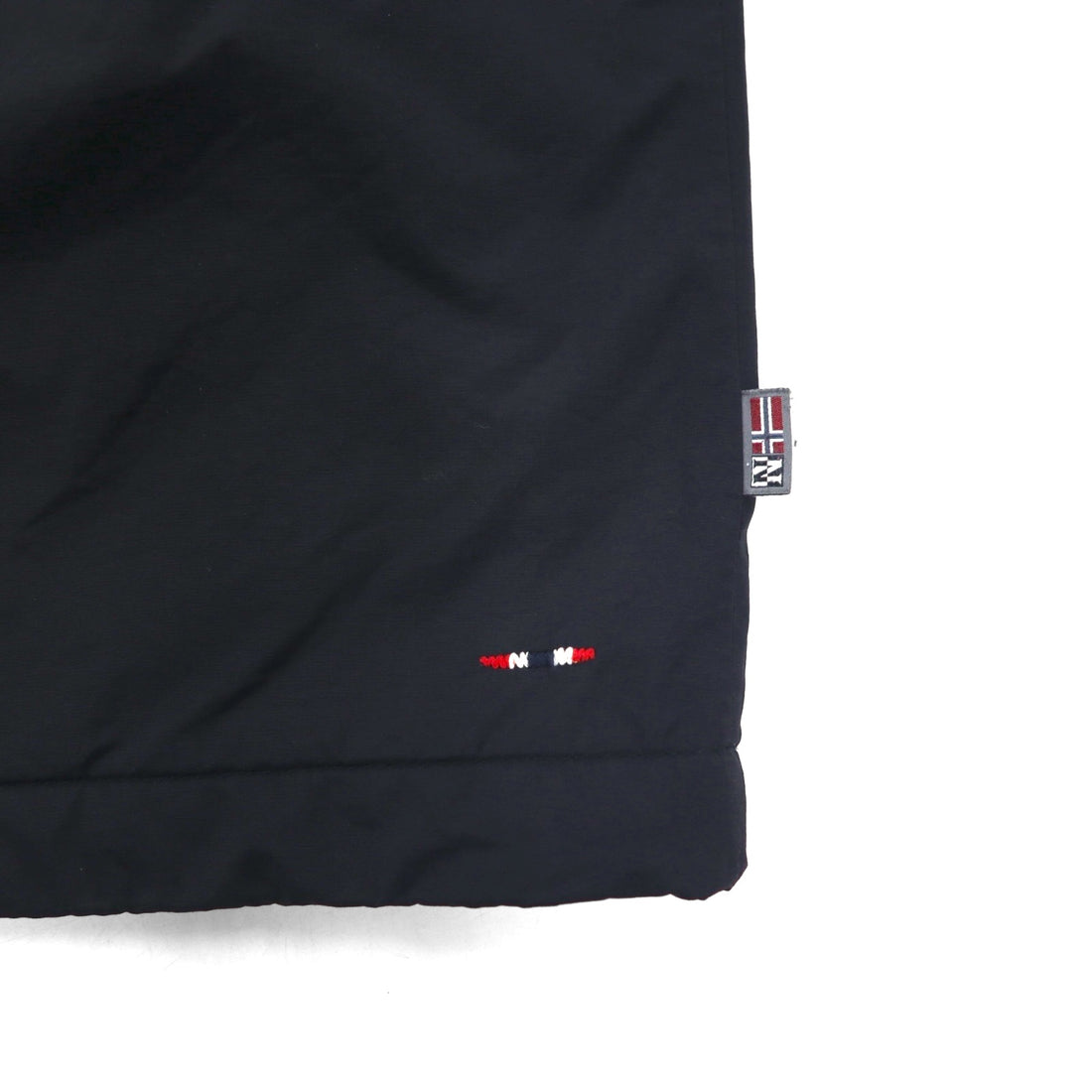 NAPAPIJRI Anorak Parka, Fleece-Lined, Half-Zip Nylon Jacket, Size L, Black, N0YGNJ