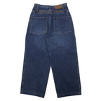 MARITHE FRANCOIS GIRBAUD Baggy Tapered Denim Pants S Blue Cotton Zipper Fly Made in Japan