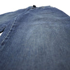 MARITHE FRANCOIS GIRBAUD Baggy Tapered Denim Pants S Blue Cotton Zipper Fly Made in Japan