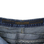 MARITHE FRANCOIS GIRBAUD Baggy Tapered Denim Pants S Blue Cotton Zipper Fly Made in Japan