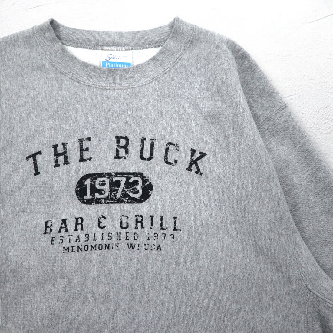 USA製 90年代 SANTEE PLATINUM リバースウィーブ スウェット XL グレー THE BUCK