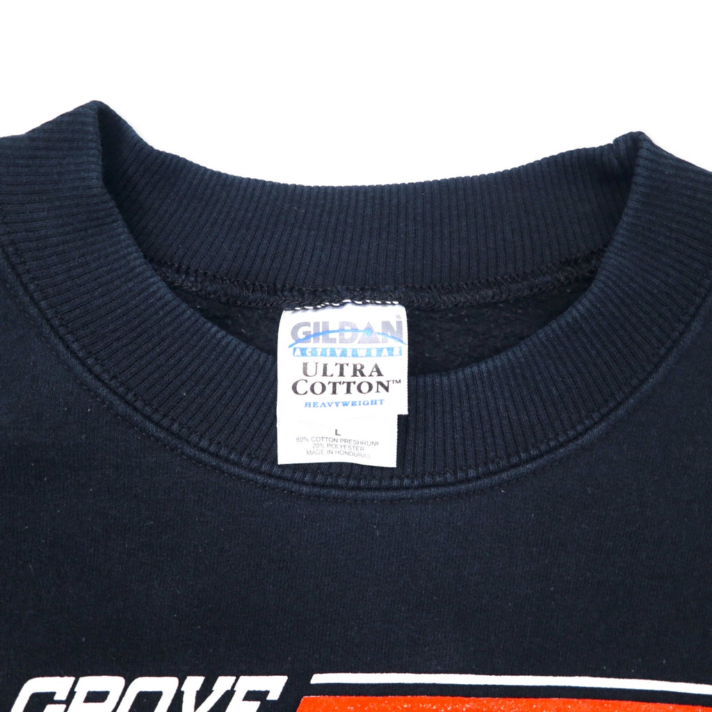 GILDAN College Print Sweatshirt L Black Cotton OAK GROVE PANTHERS Big Size Made in Honduras