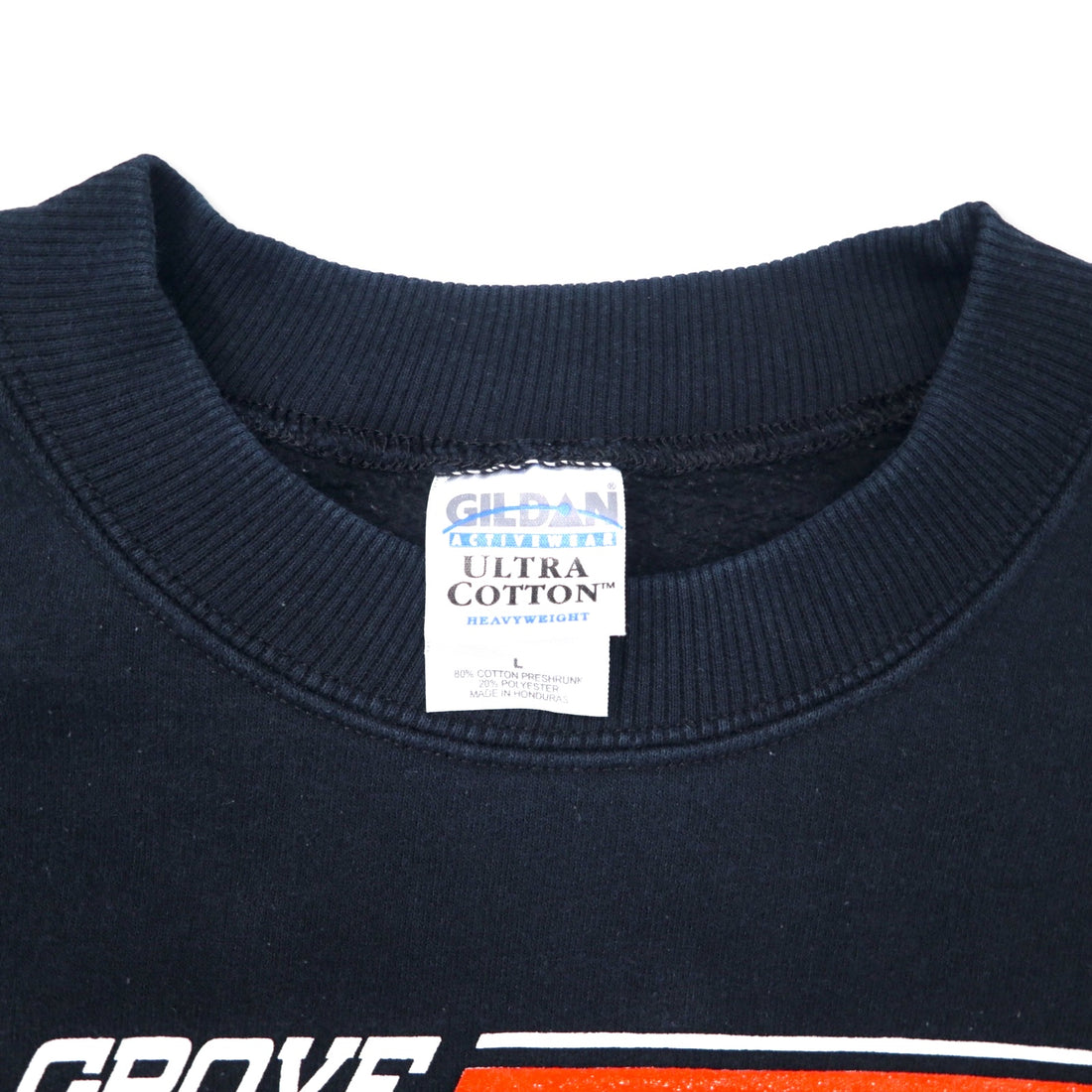 GILDAN College Print Sweatshirt L Black Cotton OAK GROVE PANTHERS Big Size Made in Honduras