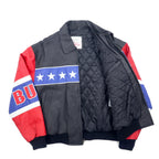 90年代 Michael Hoban WHEREMI 星条旗 シングル ライダース レザージャケット M ブラック レザー BUD