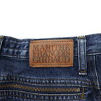 MARITHE FRANCOIS GIRBAUD Baggy Tapered Denim Pants S Blue Cotton Zipper Fly Made in Japan