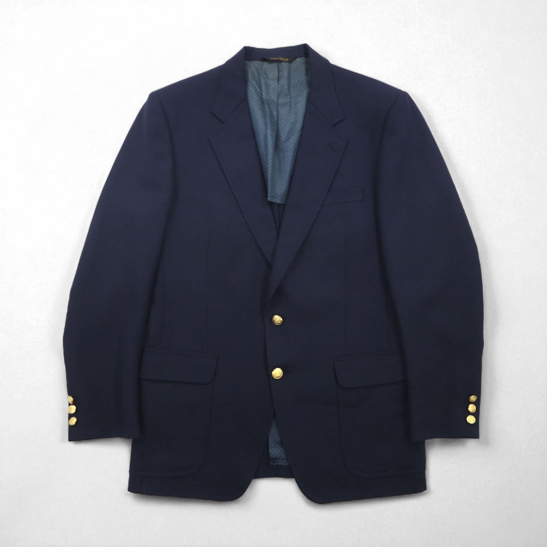 80s USA UNION MADE Vintage Navy Blazer Joshua Trent 80s USA Made 2B Tailored Jacket Size L Union Made ACTWU Tag Gold Buttons Navy Blazer