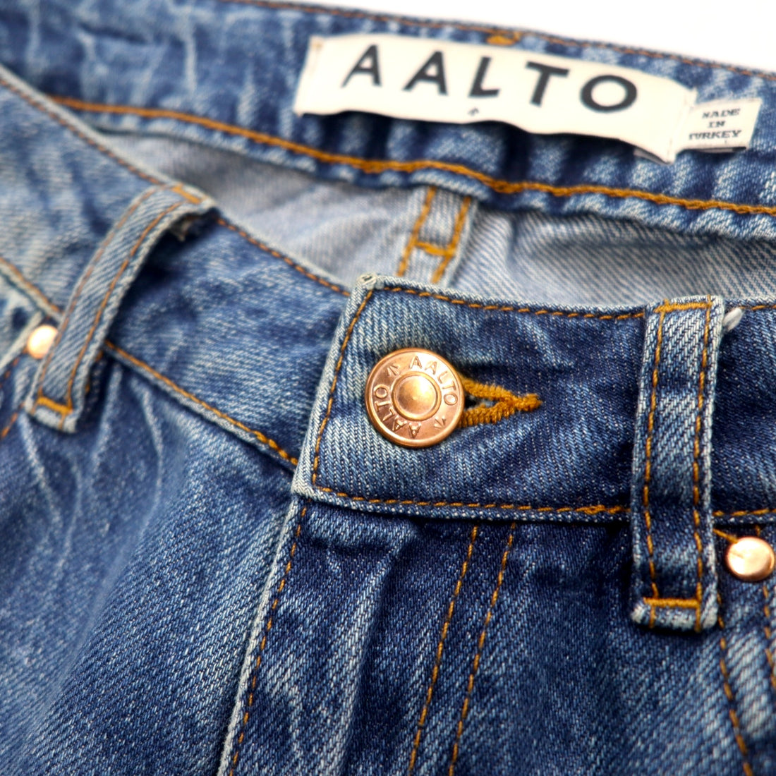 AALTO Tapered Denim Pants Size 34 Indigo Blue PRA3-LM-1001 Made in Turkey