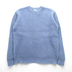 L.L.Bean 90s Ribbed Knit Sweater, XL, Blue Cotton, Crew Neck, JSA6