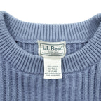 L.L.Bean 90s Ribbed Knit Sweater, XL, Blue Cotton, Crew Neck, JSA6