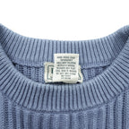 L.L.Bean 90s Ribbed Knit Sweater, XL, Blue Cotton, Crew Neck, JSA6