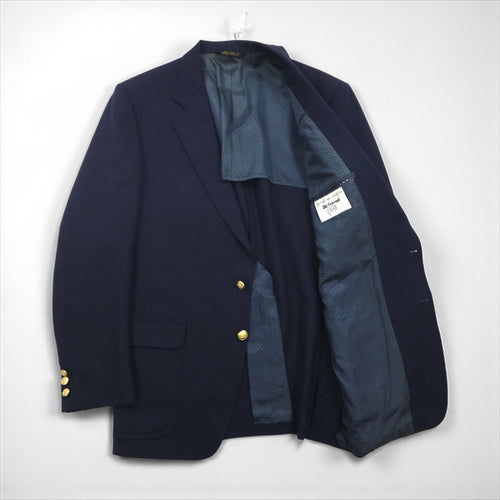 80s USA UNION MADE Vintage Navy Blazer Joshua Trent 80s USA Made 2B Tailored Jacket Size L Union Made ACTWU Tag Gold Buttons Navy Blazer