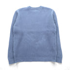 L.L.Bean 90s Ribbed Knit Sweater, XL, Blue Cotton, Crew Neck, JSA6