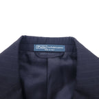 Polo by Ralph Lauren Italian made 2B tailored jacket L navy striped wool sheepskin