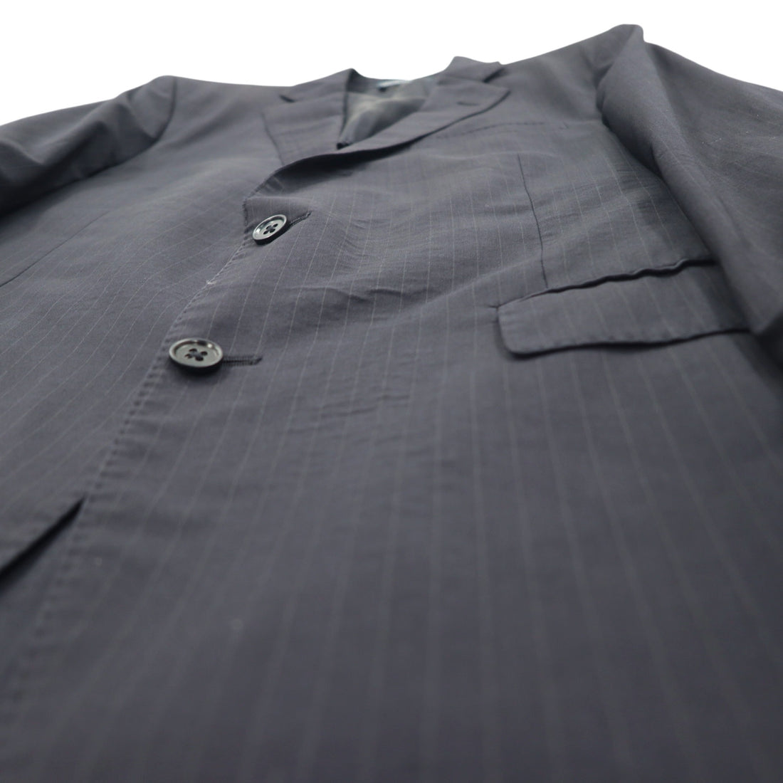 Polo by Ralph Lauren Italian made 2B tailored jacket L navy striped wool sheepskin