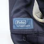 Polo by Ralph Lauren Italian made 2B tailored jacket L navy striped wool sheepskin