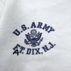 FAT クルーネック スウェット M オフホワイト グレー U.S.ARMY フラップポケット