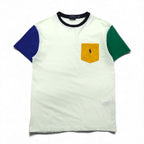 POLO RALPH LAUREN カラーブロック ポケット Tシャツ M ホワイト スモールポニー刺繍