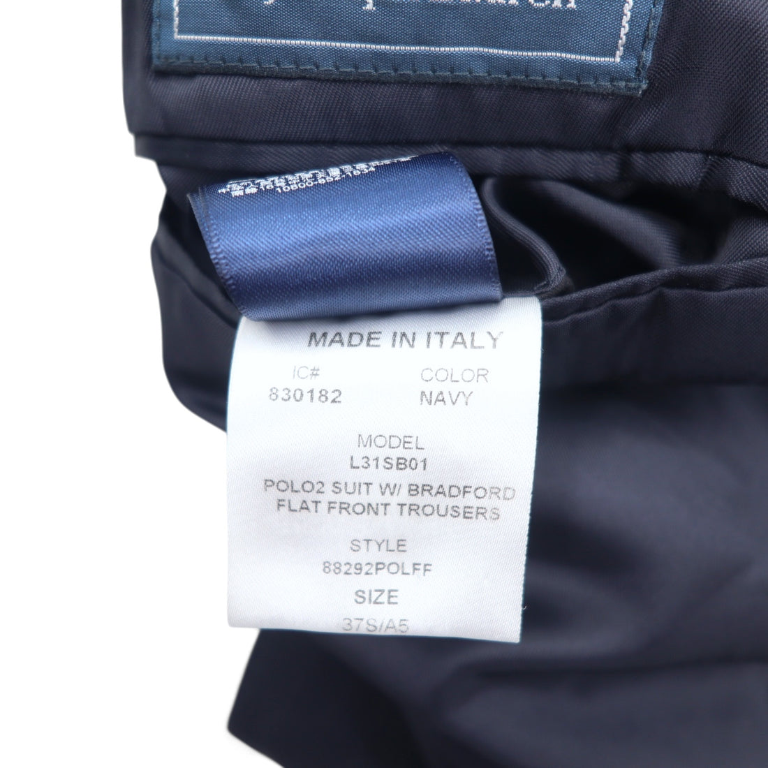 Polo by Ralph Lauren Italian made 2B tailored jacket L navy striped wool sheepskin