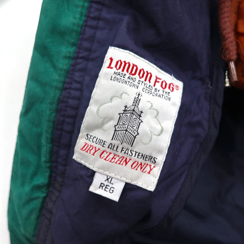 LONDON FOG 90s Field Coat Mountain Parka, XL, Green, Drawcord, Removable Padded Liner