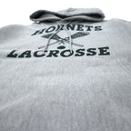 Champion 00年代 プレミアム リバースウィーブ パーカー M グレー コットン 裏起毛 HORNETS LACROSSE アーチロゴ 3段プリント PREMIUM REVERSE WEAVE