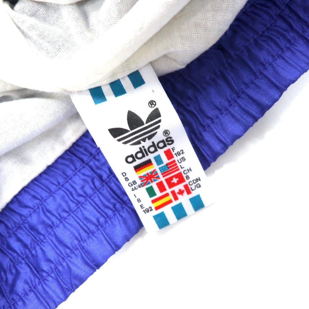 adidas 90年代 ナイロンジャケット ジャージ XL ブルー トレフォイルロゴ