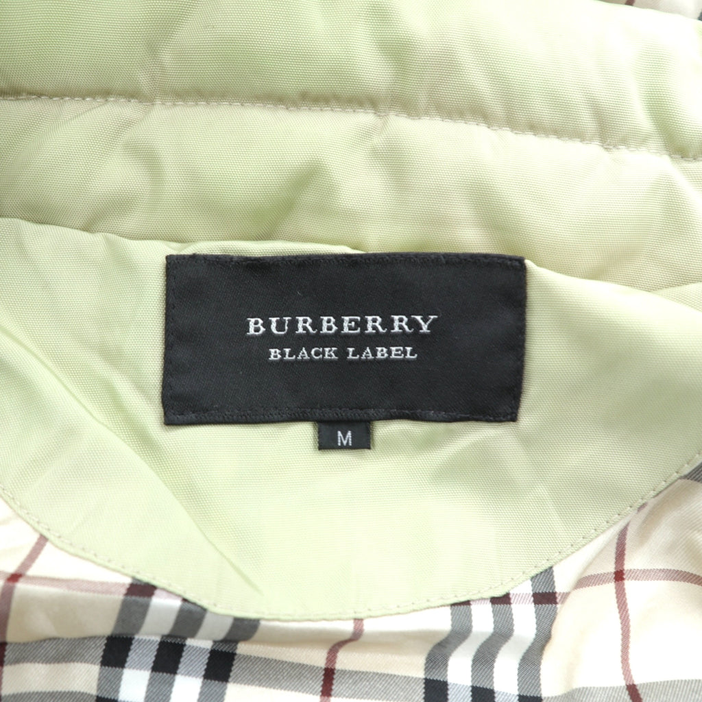 BURBERRY BLACK LABEL ホワイトグース ダウンジャケット M ファー フード着脱 BMP60-320-44 コヨーテファー ホワイトグースダウン 内側ノバチェック